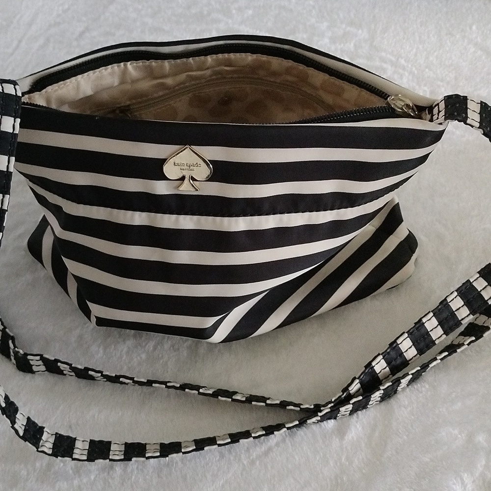 Kate Spade Black and White Striped Cross Body Bag - Picture 10 of 13